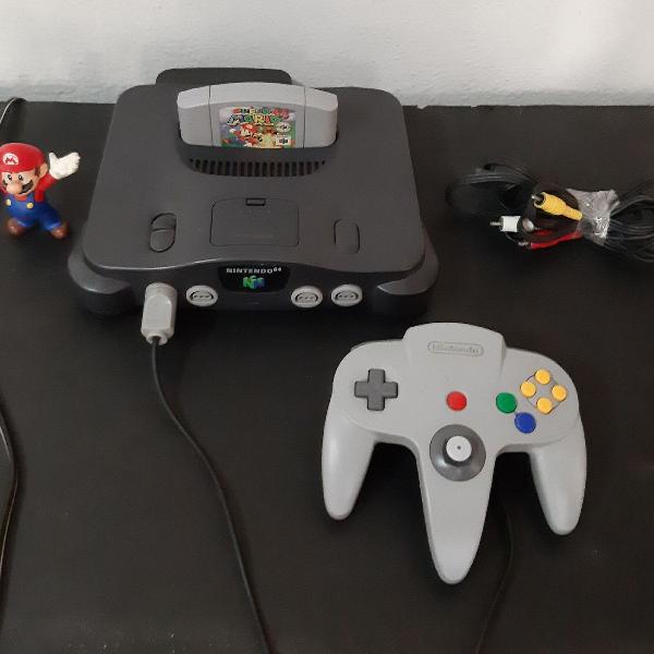 nintendo 64 completo com fita do super mario