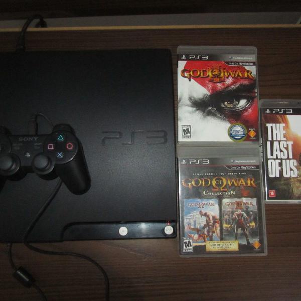 playstation 3 slim + 4 jogos