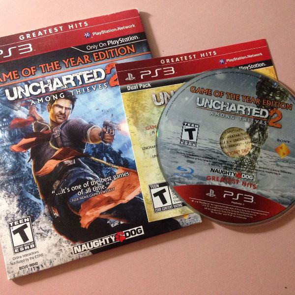 uncharted 2 edição jogo do ano playstation 3 mídia