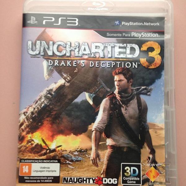 uncharted 3 playstation 3 ps3 mídia física completo jogo