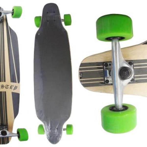 Long Board Skate Abec Rolamento Shape Rodas Verdes