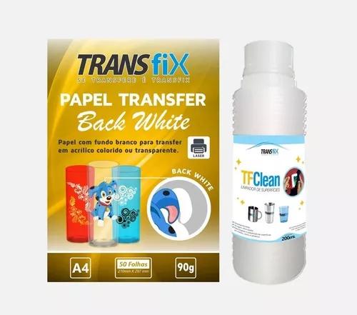 Papel Transfer Laser Back White Fundo Branco + Tf Clean