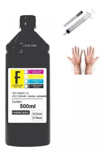 Tinta Preta 500ml Recarga Cartucho Impressora Hp 662 122 60