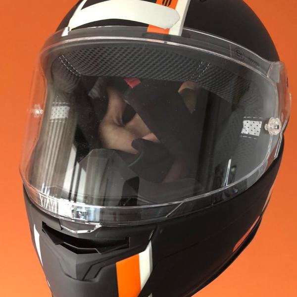 capacete nexx xr2 preto e laranja