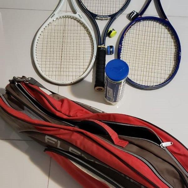 kit 3 raquetes + bolsa