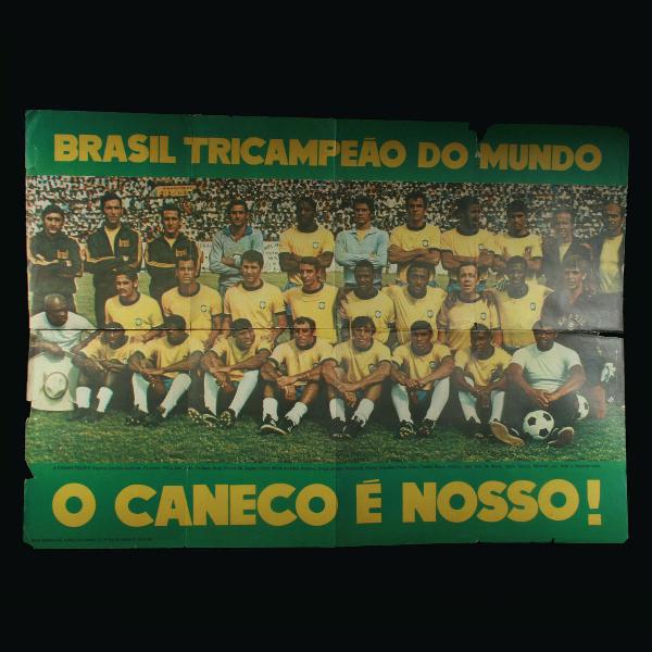 pôster original com a seleção brasileira tricampeã -