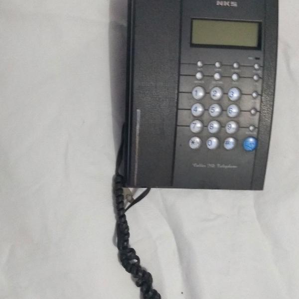 Telefone NKS com bina e chave cinza usado
