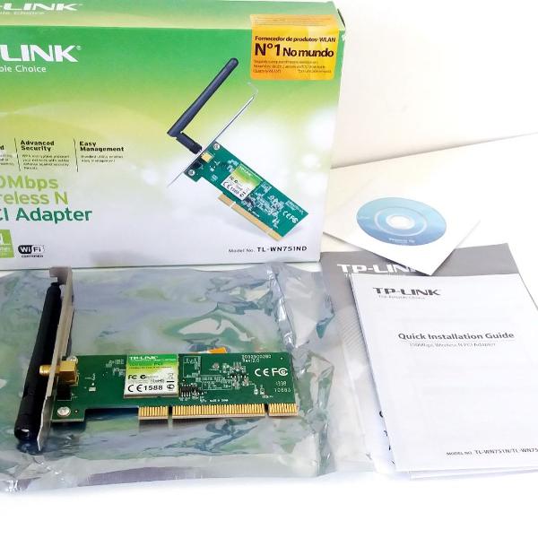 adaptador wireless n tp- link tl-wn751nd pci 150mbps