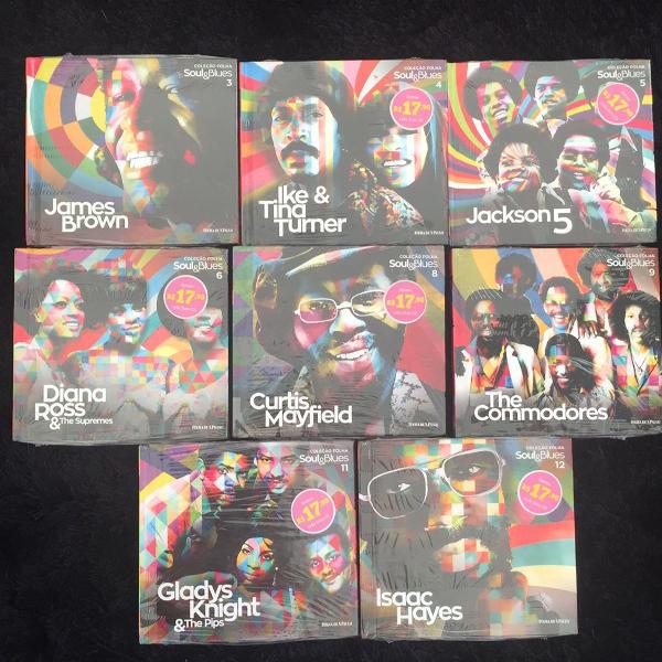 coleção de cds folha soul &amp; blues 8 unidades, conforme
