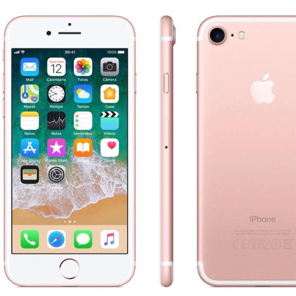 iphone 7 rose gold com tela de 4,7, 32 gb e câmera de 12 mb