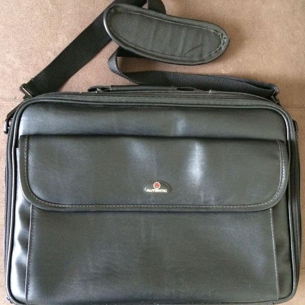 maleta executiva de couro para notebook de até 15,5"