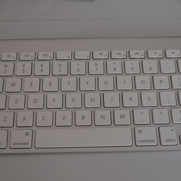 teclado apple magic keyboard e apple magic mouse branco