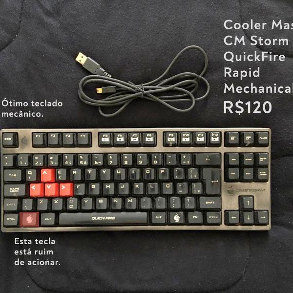 teclado mecânico cooler master cm storm quickfire rapid