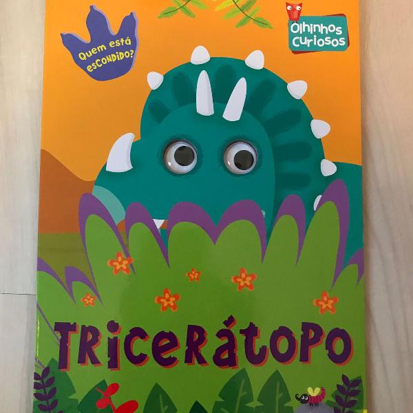 2 livros: tricerátopo e tirarossauro, olhinhos curiosos