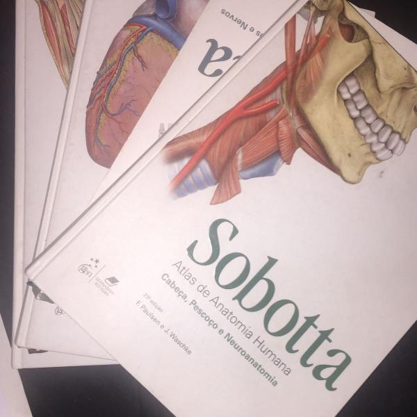 livro - sobotta: atlas de anatomia humana (3 volumes)