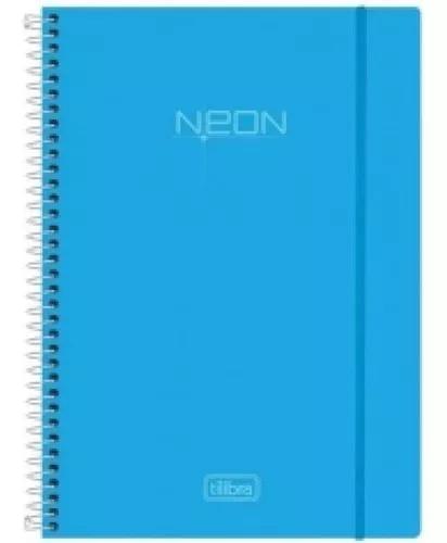 Caderno Universitário 10x1 200 Folhas Neon Azul 141437 Tili