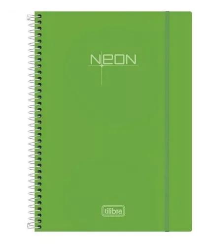 Caderno Universitário 10x1 200 Folhas Neon Verde 141526 Til