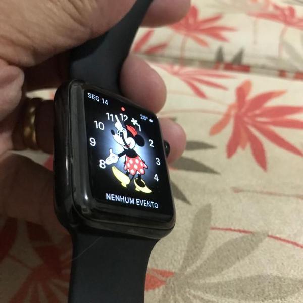 apple watch 3 gps + lte 42mm inóx, não risca!