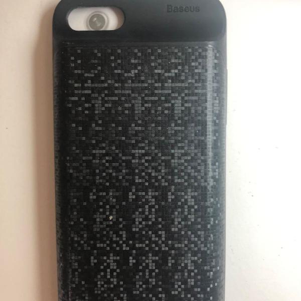 capa carregadora baseus iphone 7 plus - preta