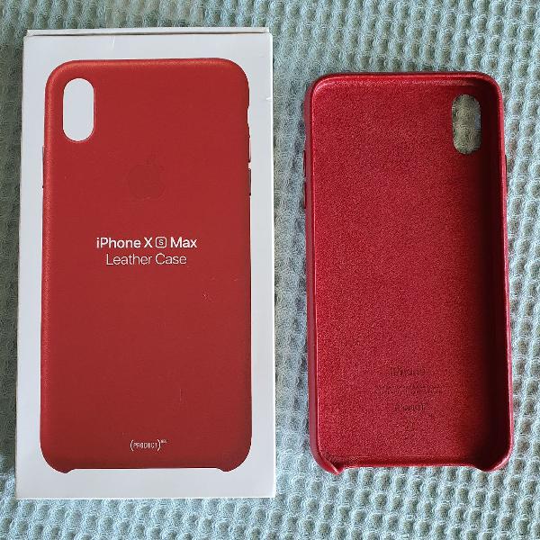 capa em couro Apple vermelha para iPhone XS Max - original