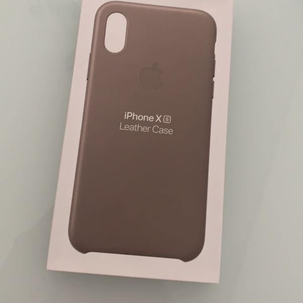 capa original apple de couro para iphone xs