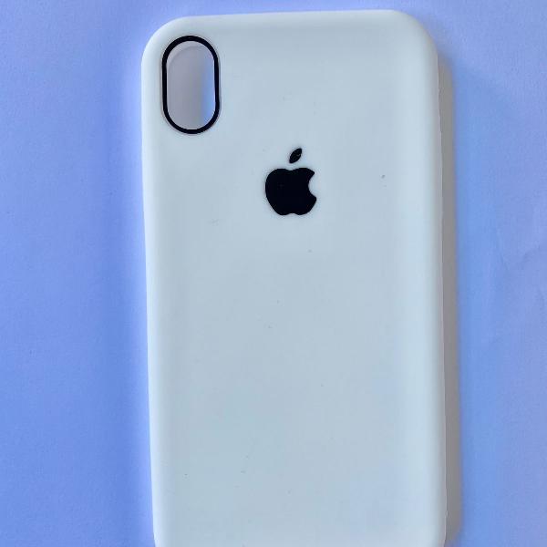 capa silicone flexível para iphone xr branca