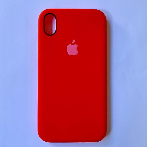 capa silicone flexível para iphone xs max vermelha