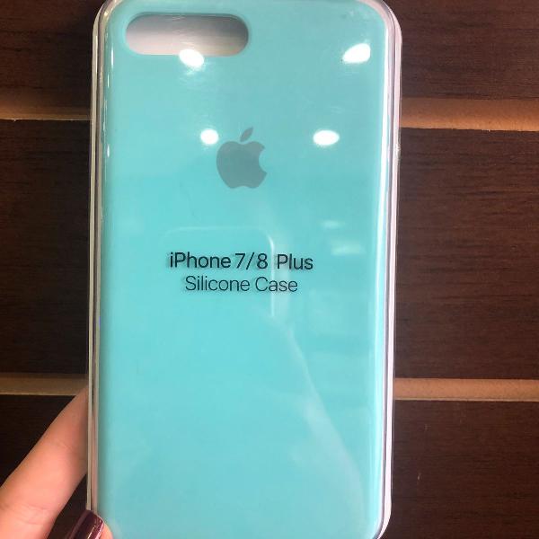 capa silicone iphone 7 plus azul bebe