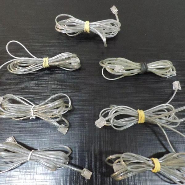kit 10 cabos de telefone com conectores rj11
