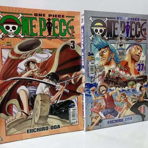 kit com mangá one piece vol. 3 e 37