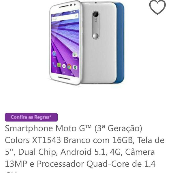 moto g 3 dual chip 16gb branco