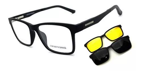 Armação Oculos Grau Solar Masculino Clip On Original Prime