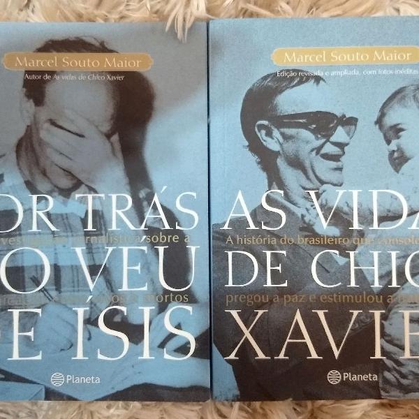 Livro Espírita A vida de Chico Xavier e Por Trás do Véu