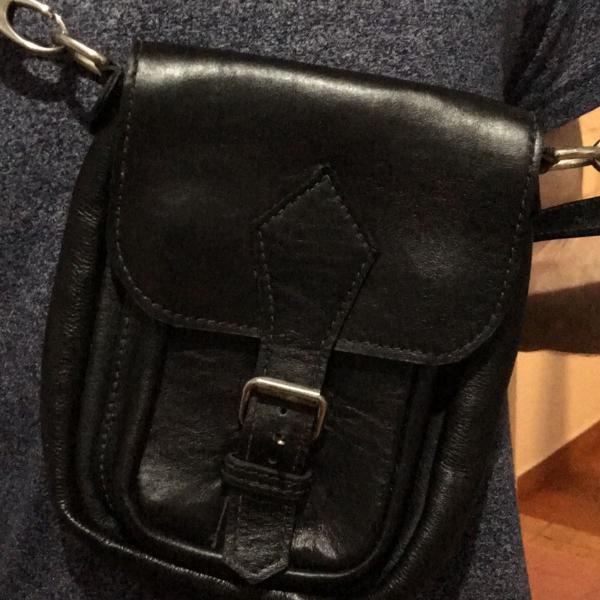 bolsa de couro legítimo unisex