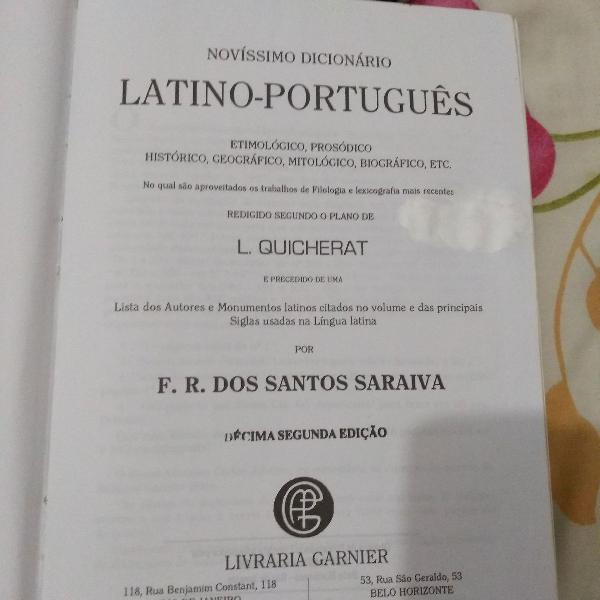 dicionário latim-português f.r. saraiva