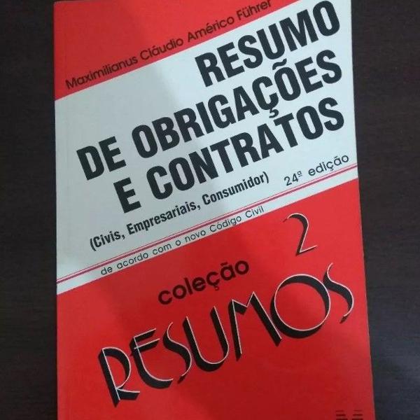 livro resumo de obrigações e contratos coleção 2