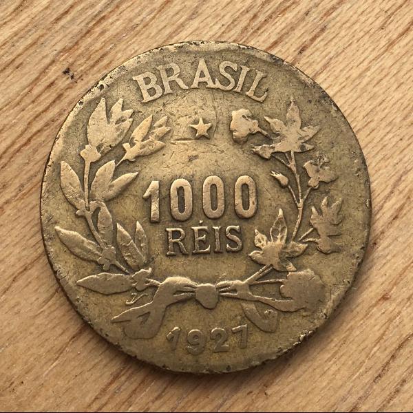 moeda 1000 reis 1927 reverso invertido