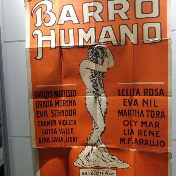 raro cartaz do filme barro humano - 1929