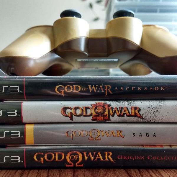 God Of War PS3 SAGA COMPLETA + Controle DualShock GOW.