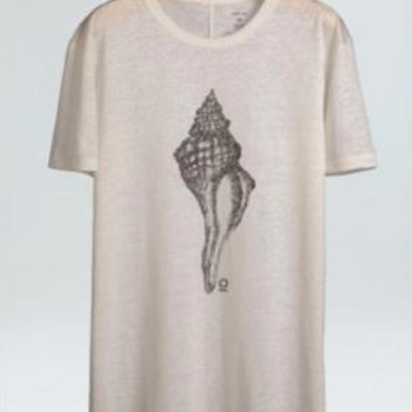 OSKLEN T-SHIRT MASCULINA LINEN SEASHELL