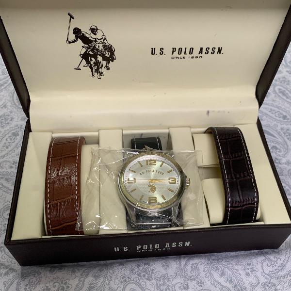 relógio polo ralph lauren caixa com 3 pulseiras