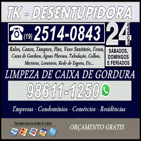 19) 98611-1250 Desentupidora de Ralo na Vila Boa Vista em
