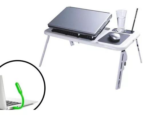 Mesa Dobrável Notebook Cooler Usb Mousepad + Luminária +