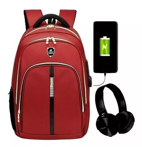 Mochila Notebook Impermeavel Saida Fone E Saida Usb