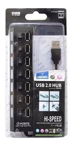 Regua Usb 2.0 Hub 7 Portas Hi-speed 500gb