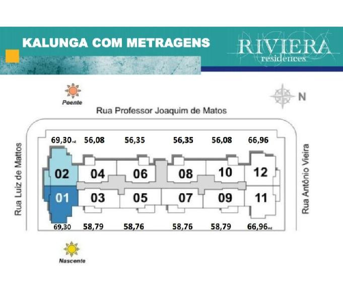 Riviera Residences 2 qts Suíte 59m² Varandão APROVEITE