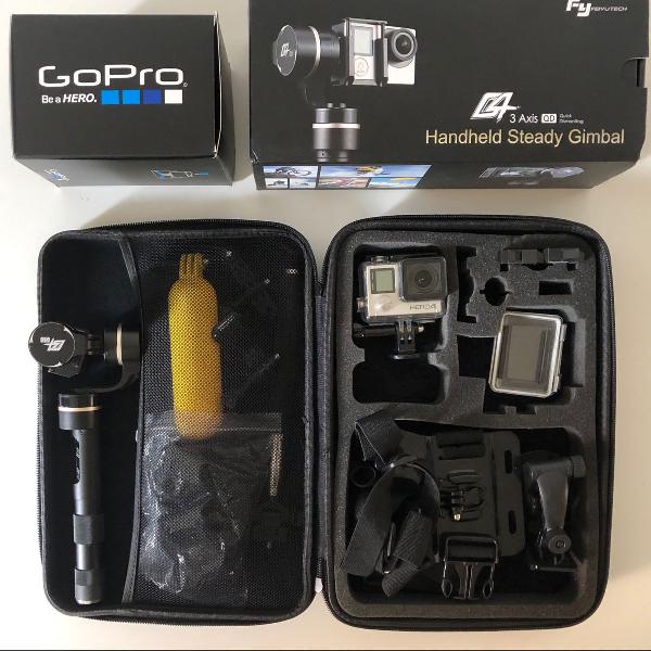 gopro hero4 black + gimbal g4 + kit action