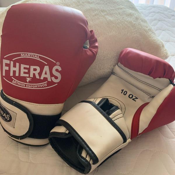 luva de boxe e caneleira muay thai fheras