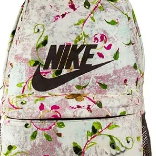 mochila lona floral