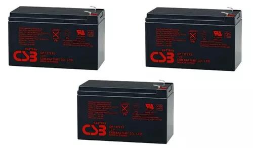 3pcs Bateria Csb 12v 7ah Gp1272 F2 Apc Alarmes No Breaks